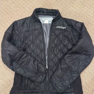 Spyder Black Quilted Jacket with Logo